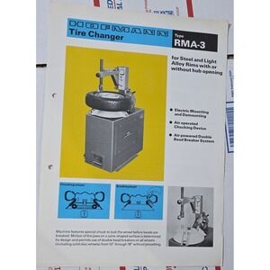 HOFFMANN RMA-3 Tire Changer Manuals and Accessories